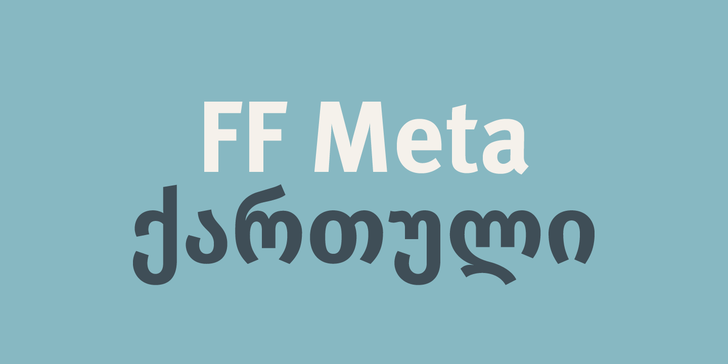 Beispiel einer FF Meta Georgian-Schriftart
